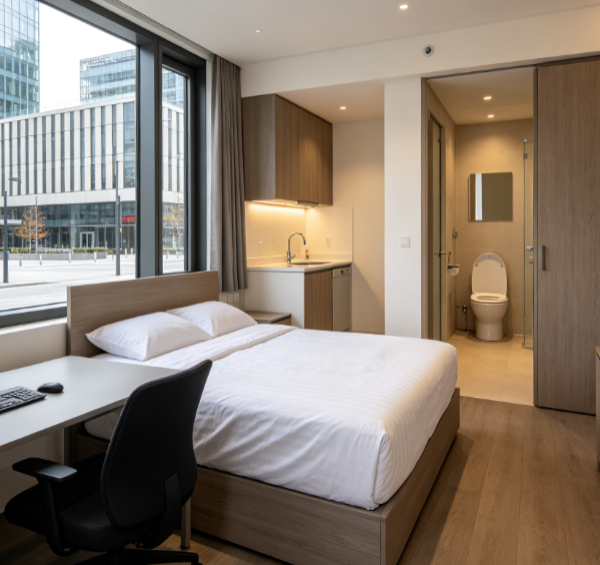 Serviced Apartment Near Commercial Hubs | Standardized Management – Ideal for Short Stays